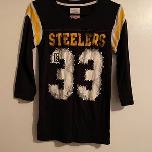 Black Victoria’s Secret PINK Steelers Top